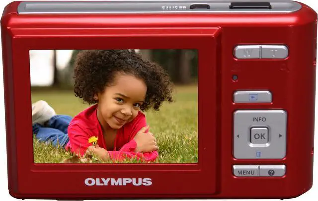 Alt view image 4 of 9 - OLYMPUS T-100 Red 12 MP 3X Optical Zoom Digital Camera