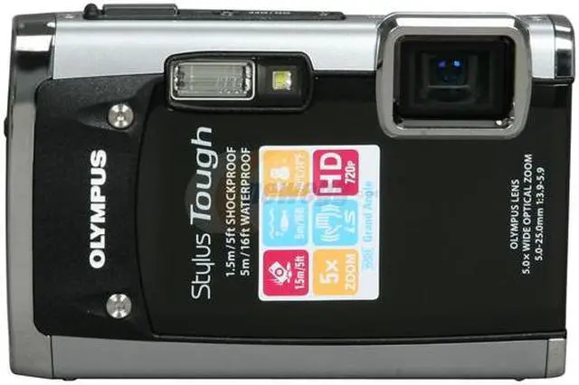 Alt view image 2 of 9 - OLYMPUS Stylus Tough 6020 Black 14 MP 5X Optical Zoom Waterproof Shockproof 28mm Wide Angle Digital Camera