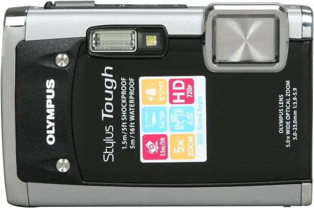 Alt view image 7 of 9 - OLYMPUS Stylus Tough 6020 Black 14 MP 5X Optical Zoom Waterproof Shockproof 28mm Wide Angle Digital Camera