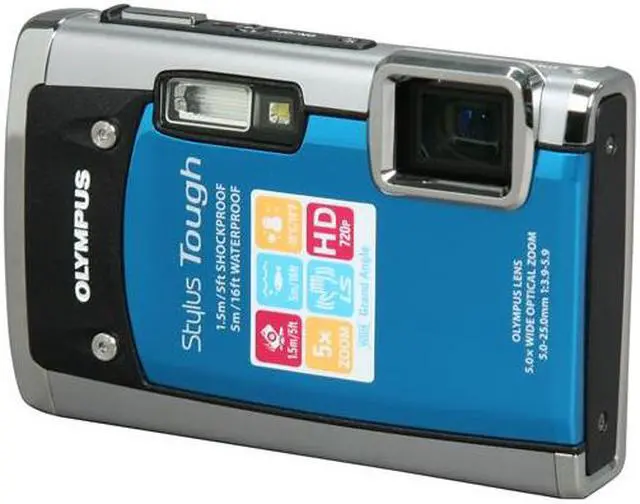 Main image of OLYMPUS Stylus Tough 6020 Blue 14 MP 5X Optical Zoom Waterproof Shockproof 28mm Wide Angle Digital Camera
