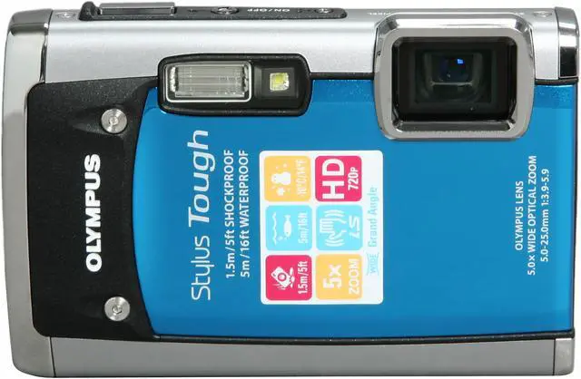 Alt view image 2 of 9 - OLYMPUS Stylus Tough 6020 Blue 14 MP 5X Optical Zoom Waterproof Shockproof 28mm Wide Angle Digital Camera