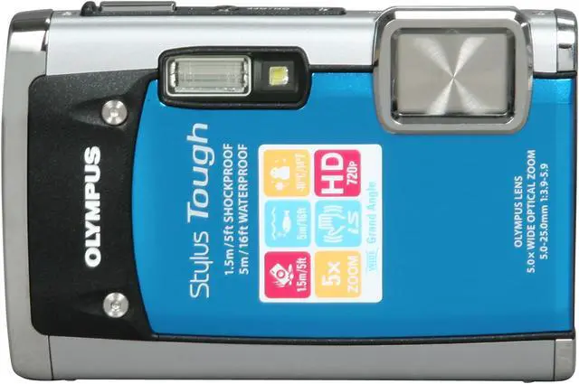 Alt view image 7 of 9 - OLYMPUS Stylus Tough 6020 Blue 14 MP 5X Optical Zoom Waterproof Shockproof 28mm Wide Angle Digital Camera