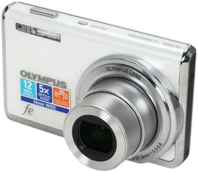 Main image of OLYMPUS FE-5020 White 12 MP 5X Optical Zoom 24mm Wide Angle Digital Camera
