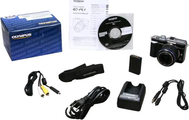 Alt view image 9 of 9 - OLYMPUS E-PL1 Black 12.3 MP Interchangeable Lens Live View Digital Camera w/ Black M.ZUIKO DIGITAL 14-42mm f/3.5-5.6 Lens