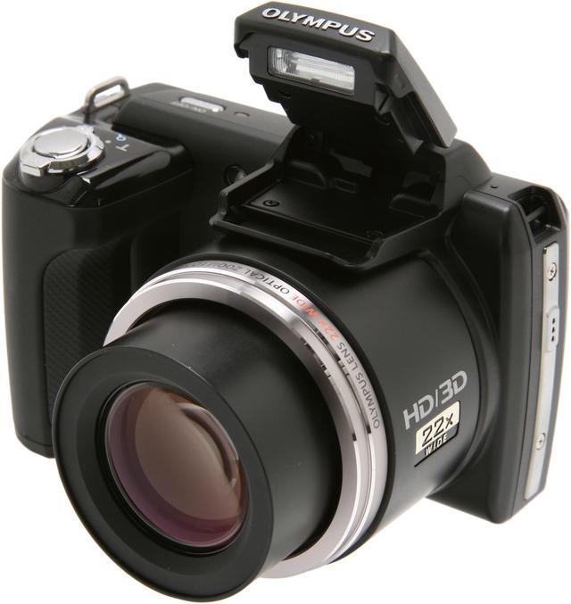 OLYMPUS SP-610UZ Black 14 MP 28mm Wide Angle Digital Camera with