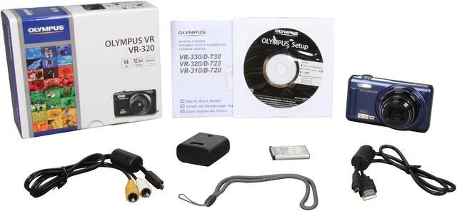 Alt view image 8 of 8 - OLYMPUS VR-320 Blue 14 MP 24mm Wide Angle Digital Camera