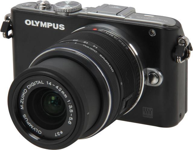 Olympus PEN E-PL3 Black 12.3MP Digital Camera with 14-42mm Lens