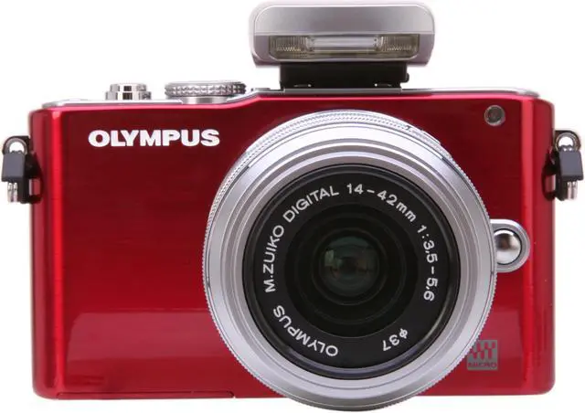 Alt view image 2 of 9 - Olympus PEN E-PL3 Red 12.3MP Digital Camera with 14-42mm Lens
