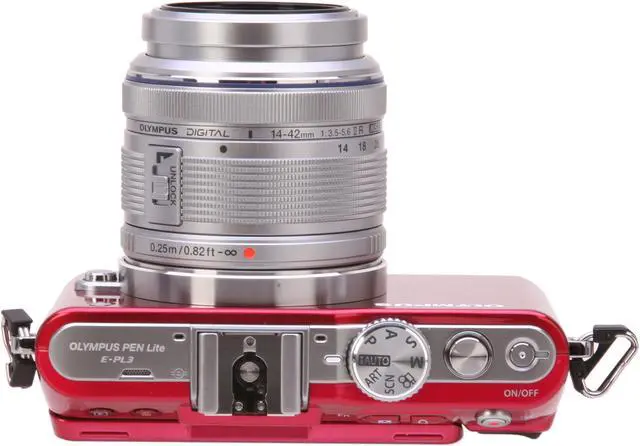 Alt view image 6 of 9 - Olympus PEN E-PL3 Red 12.3MP Digital Camera with 14-42mm Lens