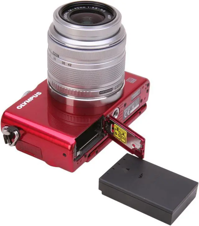 Alt view image 7 of 9 - Olympus PEN E-PL3 Red 12.3MP Digital Camera with 14-42mm Lens
