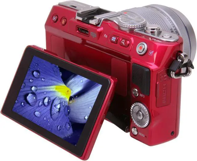 Alt view image 8 of 9 - Olympus PEN E-PL3 Red 12.3MP Digital Camera with 14-42mm Lens