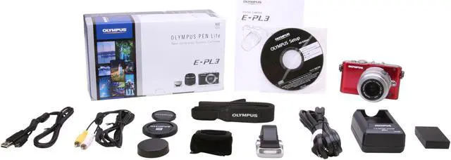 Alt view image 9 of 9 - Olympus PEN E-PL3 Red 12.3MP Digital Camera with 14-42mm Lens
