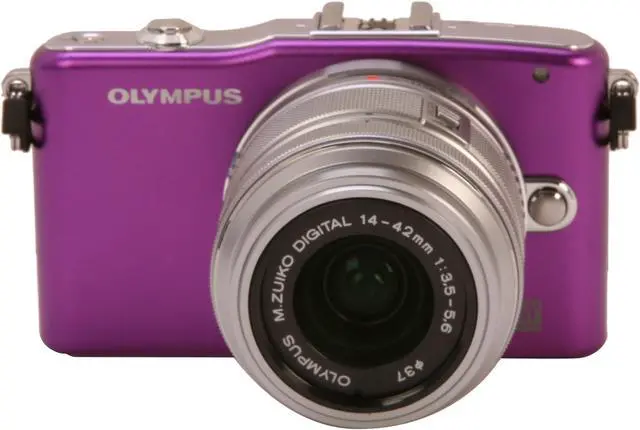 Alt view image 2 of 8 - OLYMPUS PEN E-PM1 (V206011VU000) Purple 12.3 MP 3.0" 460K LCD Interchangeable Lens Type Live View Digital Camera w/14-42mm Lens
