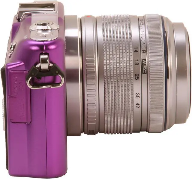 Alt view image 3 of 8 - OLYMPUS PEN E-PM1 (V206011VU000) Purple 12.3 MP 3.0" 460K LCD Interchangeable Lens Type Live View Digital Camera w/14-42mm Lens