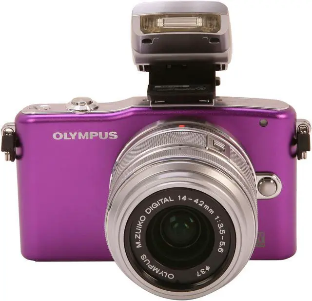 Alt view image 7 of 8 - OLYMPUS PEN E-PM1 (V206011VU000) Purple 12.3 MP 3.0" 460K LCD Interchangeable Lens Type Live View Digital Camera w/14-42mm Lens