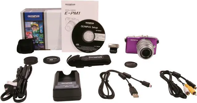 Alt view image 8 of 8 - OLYMPUS PEN E-PM1 (V206011VU000) Purple 12.3 MP 3.0" 460K LCD Interchangeable Lens Type Live View Digital Camera w/14-42mm Lens