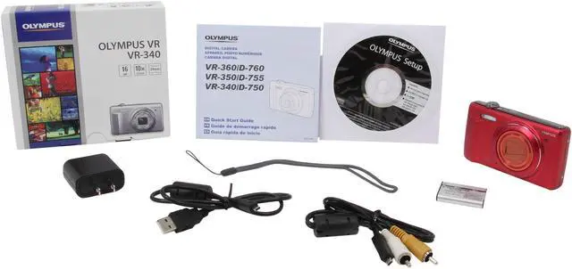 Alt view image 8 of 8 - Olympus VR-340 Red 16MP Digital Camera With 10x Optical Zoom