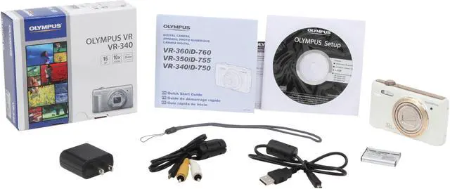 Alt view image 8 of 8 - Olympus VR-340 White 16MP Digital Camera with 10x Optical Zoom