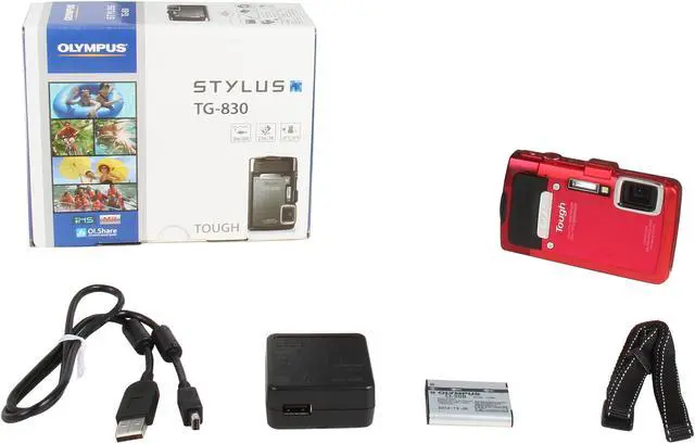 Alt view image 9 of 9 - OLYMPUS TG-830 iHS Red 16 MP 5X Optical Zoom Waterproof Shockproof Wide Angle Digital Camera HDTV Output
