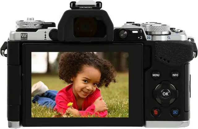 Alt view image 4 of 10 - OLYMPUS OM-D E-M5 Mark II V207040SU000 Silver 16.1 MP 3.0" LCD Mirrorless Micro Four Thirds Digital Camera (Body)