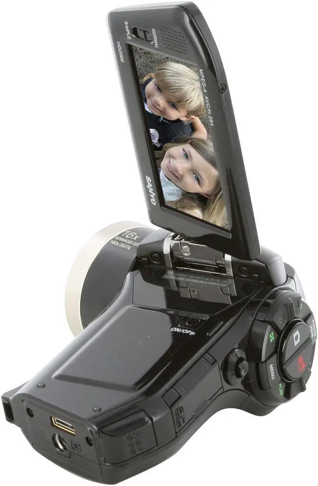 Alt view image 4 of 15 - SANYO Xacti VPC-HD2000 Black 1/2.5" CMOS 10x Optical Full HD Dual Camera -  International Model, no US Warranty. Covered only under Newegg's 30 Day Return Policy