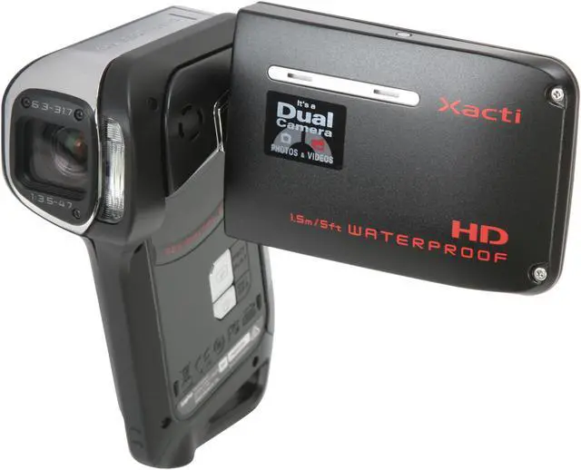 Alt view image 9 of 14 - SANYO Xacti VPC-CA9 Black 2.5" 150K LCD HD Waterproof Video Camera