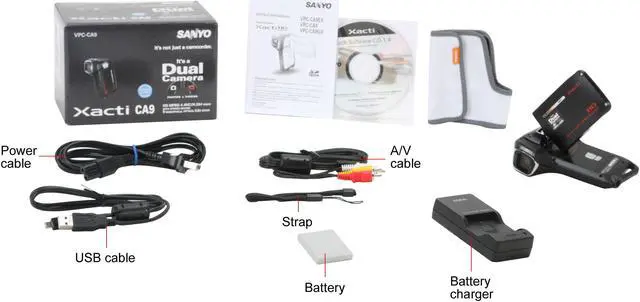 Alt view image 14 of 14 - SANYO Xacti VPC-CA9 Black 2.5" 150K LCD HD Waterproof Video Camera