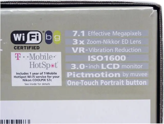Alt view image 13 of 13 - Nikon COOLPIX S7c Black 7.1 MP 3X Optical Zoom Digital Camera w/ Built-in Wifi 802.11b/g