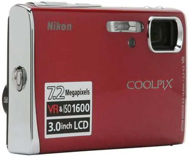 Alt view image 8 of 12 - Nikon CoolPix S50 Red 7.2 MP 3X Optical Zoom Digital Camera