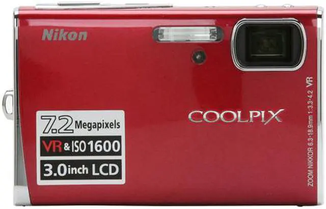 Alt view image 9 of 12 - Nikon CoolPix S50 Red 7.2 MP 3X Optical Zoom Digital Camera