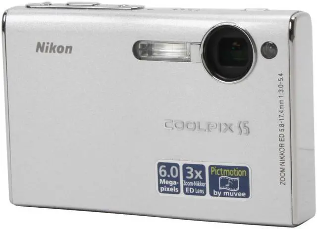 Alt view image 2 of 11 - Nikon COOLPIX S5 Silver 6.0 MP 3X Optical Zoom Digital Camera