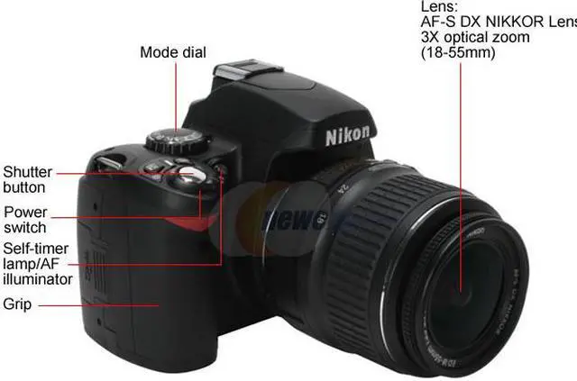Alt view image 2 of 12 - Nikon D40 Black 6.1 MP Digital SLR Camera w/ AF-S DX NIKKOR 18-55mm f/3.5-5.6G II ED Lens