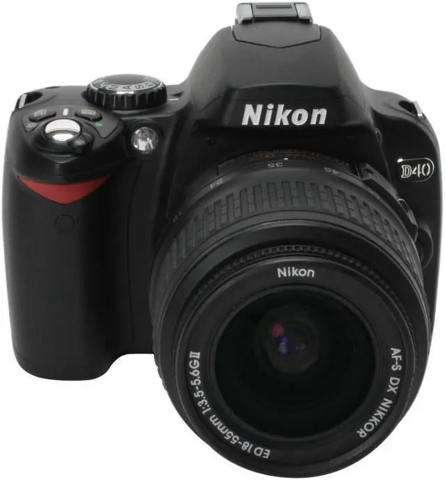 Alt view image 3 of 12 - Nikon D40 Black 6.1 MP Digital SLR Camera w/ AF-S DX NIKKOR 18-55mm f/3.5-5.6G II ED Lens
