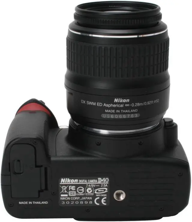 Alt view image 6 of 12 - Nikon D40 Black 6.1 MP Digital SLR Camera w/ AF-S DX NIKKOR 18-55mm f/3.5-5.6G II ED Lens