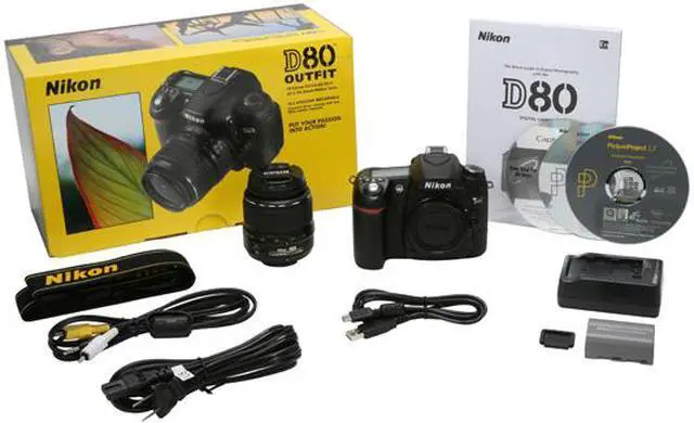 Alt view image 13 of 13 - Nikon D80 Black 10.2 MP Digital SLR Camera w/ AF-S DX Zoom-NIKKOR 18-55mm f/3.5-5.6G ED II Lens