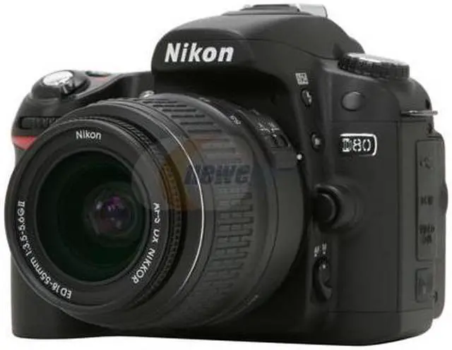 Main image of Nikon D80 Black 10.2 MP Digital SLR Camera w/ AF-S DX Zoom-NIKKOR 18-55mm f/3.5-5.6G ED II Lens