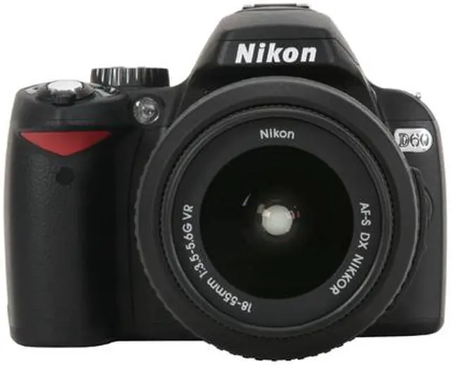 Alt view image 8 of 13 - Nikon D60 Black 10.2 MP Digital SLR Camera w/ AF-S DX NIKKOR 18-55mm f/3.5-5.6G VR Lens