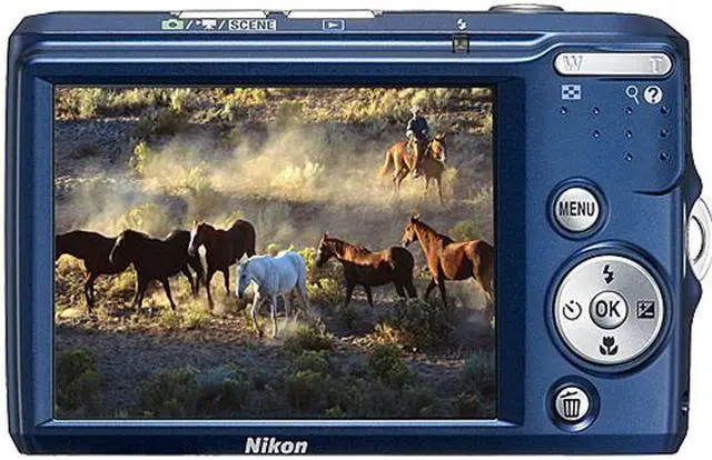 Alt view image 4 of 5 - Nikon CoolPix L18 Navy 8.0 MP 3X Optical Zoom Digital Camera