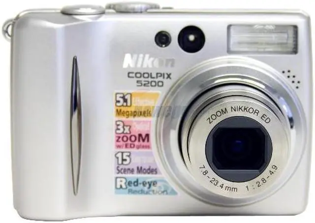 Nikon COOLPIX 5200 シルバー コンパクトデジタルカメラ Nikon Coolpix 5200 Silver 5.1MP Digital Camera - Newegg.com