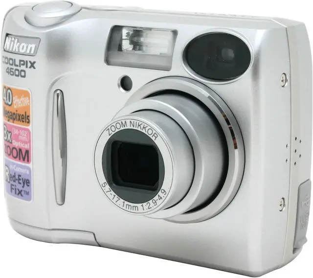 Alt view image 3 of 10 - Nikon COOLPIX 4600 Silver 4.0MP 3X Optical Zoom Digital Camera