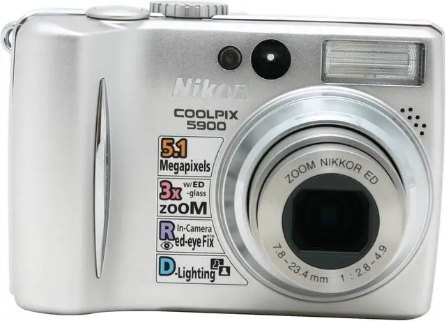 Alt view image 2 of 10 - Nikon Coolpix 5900 Silver 5.0MP 3X Optical Zoom Digital Camera