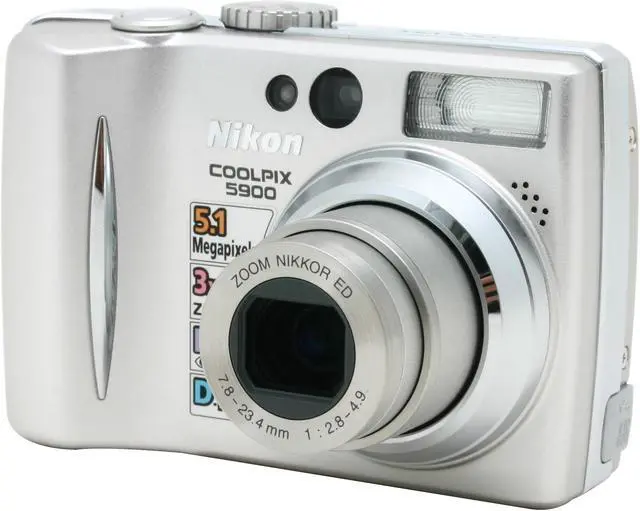 Alt view image 4 of 10 - Nikon Coolpix 5900 Silver 5.0MP 3X Optical Zoom Digital Camera