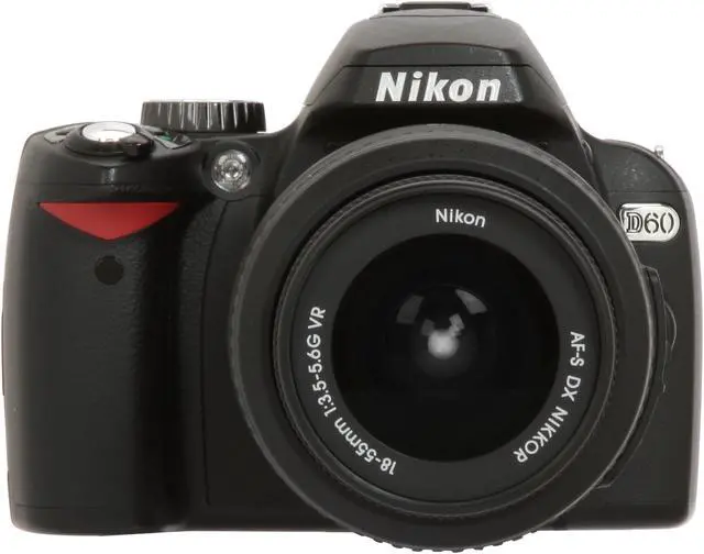 Alt view image 8 of 13 - Nikon D60 Black 10.2 MP Digital SLR Camera w/AF-S DX NIKKOR 18-55mm f/3.5-5.6 G VR Lens