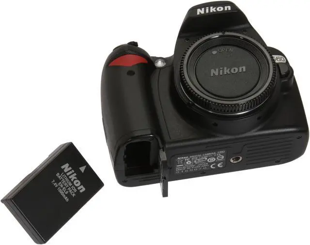 Alt view image 12 of 13 - Nikon D60 Black 10.2 MP Digital SLR Camera w/AF-S DX NIKKOR 18-55mm f/3.5-5.6 G VR Lens