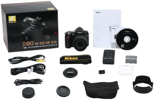 Alt view image 13 of 13 - Nikon D90 Black 12.3 MP Digital SLR Camera w/ AF-S DX NIKKOR 18-105mm f/3.5-5.6G ED VR Lens