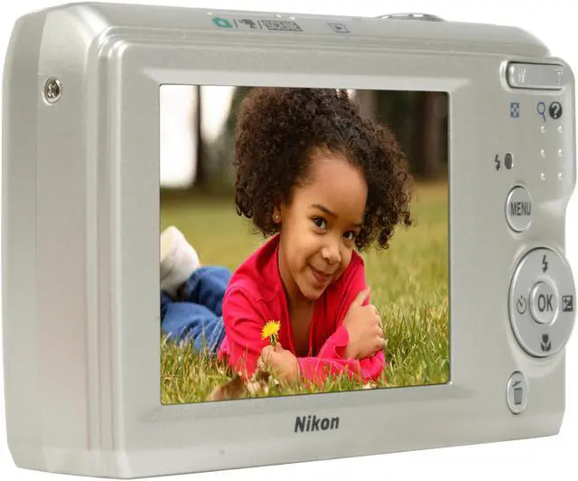 Alt view image 3 of 12 - Nikon COOLPIX L19 Smooth Silver 8.0 MP 3.6X Optical Zoom Digital Camera