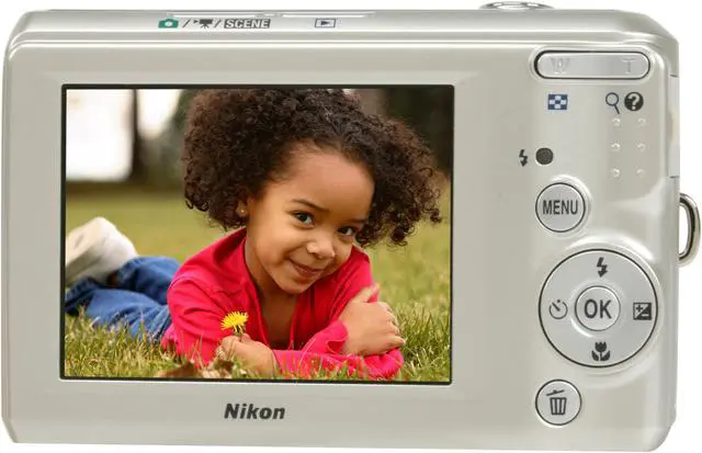 Alt view image 4 of 12 - Nikon COOLPIX L19 Smooth Silver 8.0 MP 3.6X Optical Zoom Digital Camera