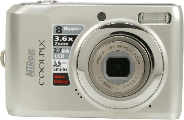 Alt view image 8 of 12 - Nikon COOLPIX L19 Smooth Silver 8.0 MP 3.6X Optical Zoom Digital Camera