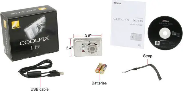 Alt view image 12 of 12 - Nikon COOLPIX L19 Smooth Silver 8.0 MP 3.6X Optical Zoom Digital Camera