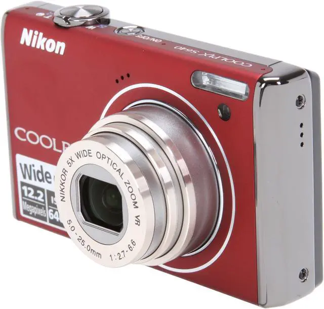 Main image of Nikon COOLPIX S640 Velour Red 12.2 MP 5X Optical Zoom 28mm Wide Angle Digital Camera